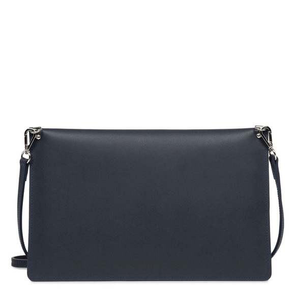 Lancaster Paris Crossbody Envelope Clutch! NWT Navy Smooth Leather handbag! - Picture 4 of 11